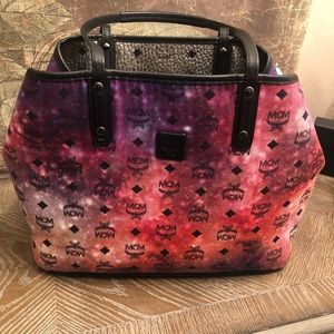 Rare MCM Reversible Liz Medium Tote Galaxy and Silver